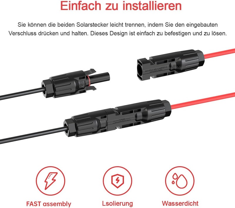 ELFCULB 10AWG 10FT XT60 Solar Cable 2 10 25 35 50 75 100FT XT60 Extension Cable Solar Panel Connector to XT60 Connector for Portable Power Station (10FT) - Image 3